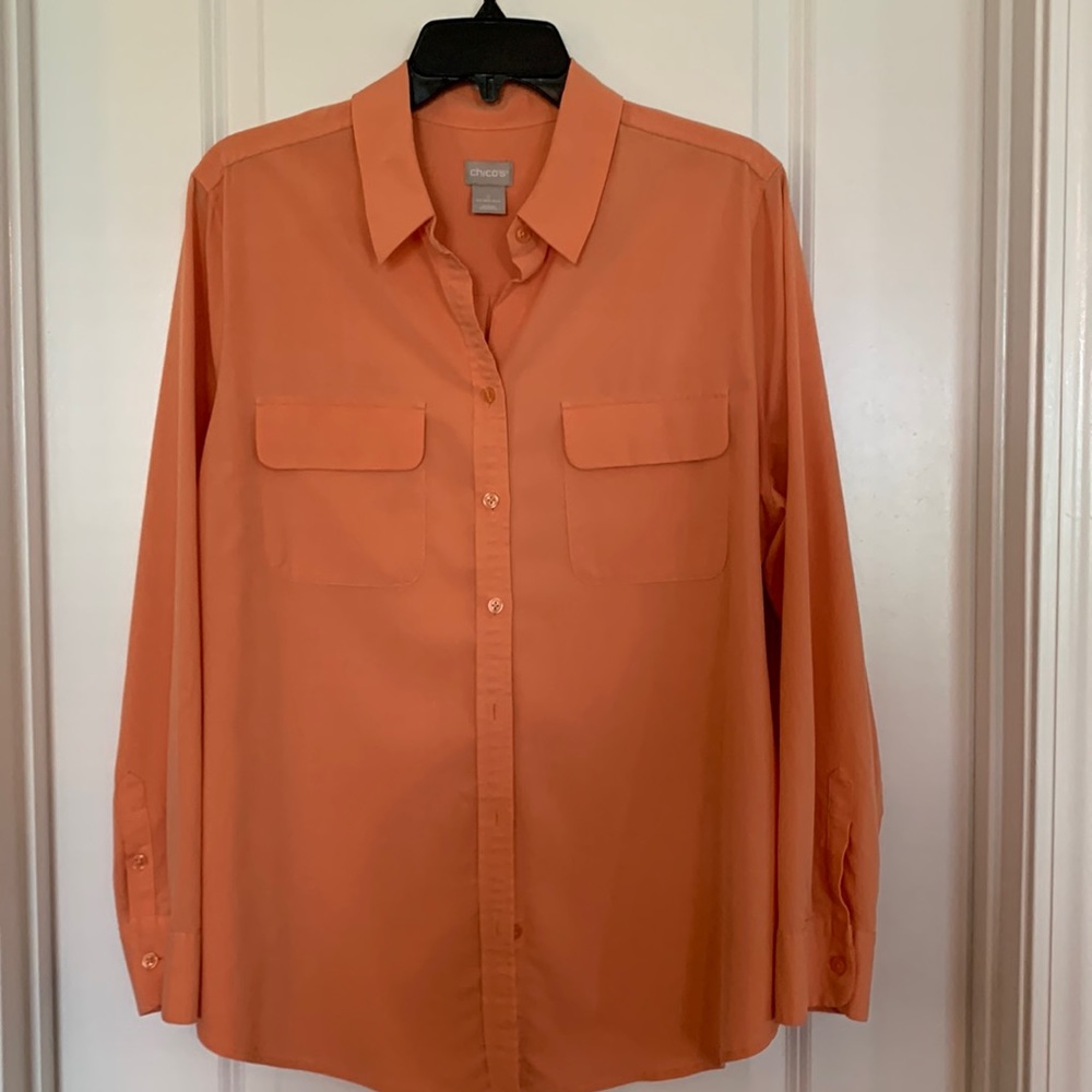 Beautiful Chicos pumpkin colored blouse